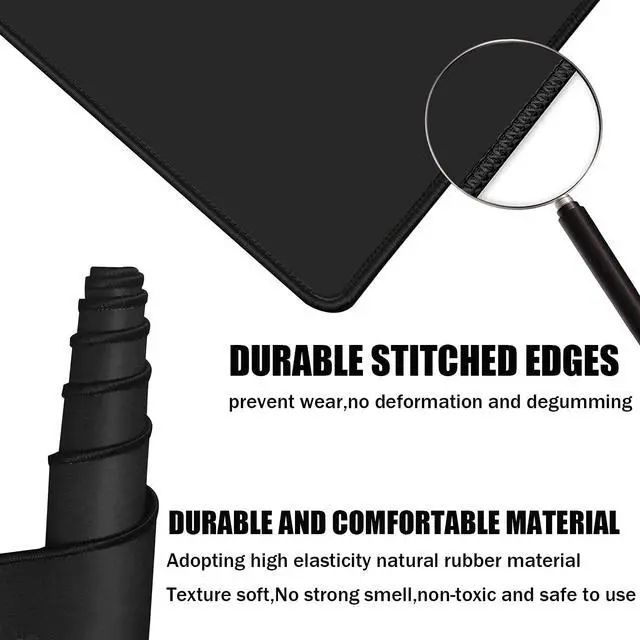 Alt view image 2 of 7 - Large Gaming Mouse Pad,Upgrade Ble 31.5"X15.7"X0.12" Large Extended Gaming Mouse Pad With Stitched Edges,Waterproof Non-Slip Base Long Xxl Desk Mat For Office Gaming, Black