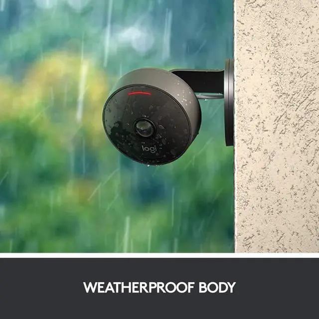 Alt view image 3 of 7 - Logitech Circle View Weatherproof Wired Home Security Camera With Logitech View Video, 180° Wide Angle, 1080P Hd, Night Vision, 2-Way Audio, Tilt For Privacy, Encrypted, Apple Homekit Secure Video