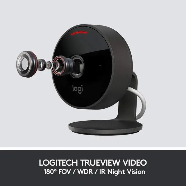 Alt view image 4 of 7 - Logitech Circle View Weatherproof Wired Home Security Camera With Logitech View Video, 180° Wide Angle, 1080P Hd, Night Vision, 2-Way Audio, Tilt For Privacy, Encrypted, Apple Homekit Secure Video