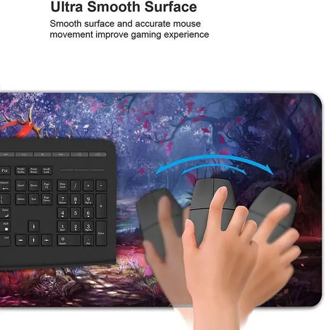 Alt view image 4 of 6 - Cherry Blossom Anime Gaming Mouse Pad Extended Large Square Long Full Desk Computer Keyboard Mat For Retouching Desktop Pad Thick Xxl Painting With Design Non-Slip Rubber Base Waterproof 80 X 30