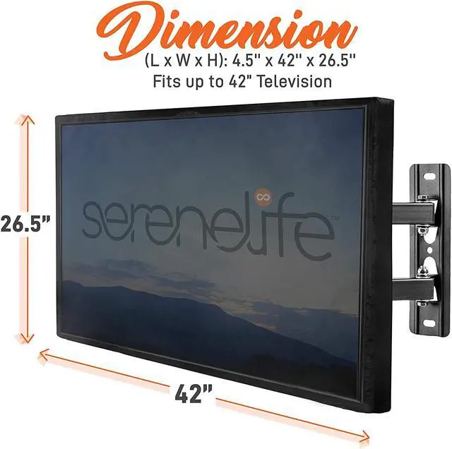 Alt view image 2 of 7 - Waterproof Outdoor Tv Cover 42" - Full Flat Screen Tv Protective Cover Indoor/Outdoor Television Cover - Weatherproof, Dust-Proof Tv Screen Protector W/ 360° Coverage - Serenelife Sltvc42