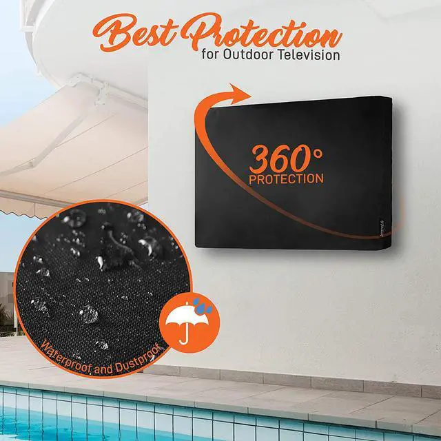 Alt view image 6 of 7 - Waterproof Outdoor Tv Cover 42" - Full Flat Screen Tv Protective Cover Indoor/Outdoor Television Cover - Weatherproof, Dust-Proof Tv Screen Protector W/ 360° Coverage - Serenelife Sltvc42