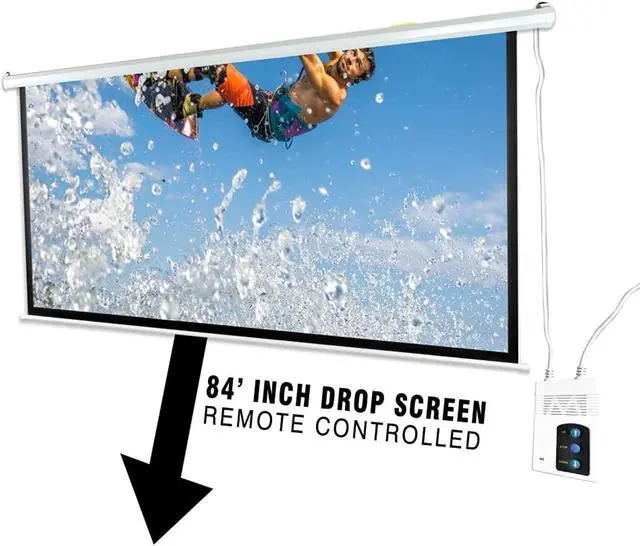 Alt view image 8 of 9 - Pyle 84" Portable Motorized Matte White Projector Screen - Automatic Projection Display With Wall/Ceiling Mount, Remote And Case - For Home Movie Theater, Slide/Video Showing - Prjelmt86