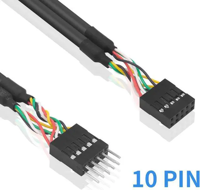 Alt view image 2 of 7 - Usb Header Extension Cable, Usb Motherboard Cable, Usb Header 10 Pin Male To Female Header Extender Extension Dupont Jumper Wires Cable 1M 3.3Ft
