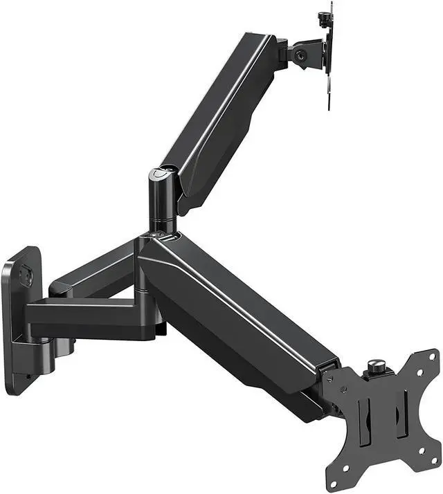 Main image of Dual Monitor Wall Mount For 13 To 32 Inch Computer Screens, Gas Spring Wall Monitor Arm For 2 Monitors, Each Holds Up To 17.6Lbs, Full Motion Wall Monitor Mount With Vesa 75X75 100X100