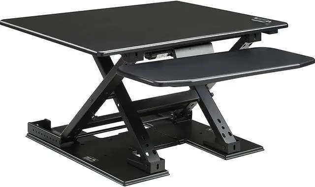 Alt view image 6 of 11 - Lorell LLR99552 Sit-to-Stand Electric Monitor Desk Riser