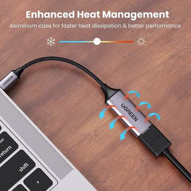 Alt view image 5 of 7 - Ugreen Usb C To Hdmi Adapter Cable 4K 60Hz Aluminum Type C Thunderbolt 3 Converter Male To Female For Ipad Mini 6, Macbook Pro 2019 Samsung Note 10 S10 S9 S8 Plus Imac Lg V50 V30 Xps 15 13 Yoga 900