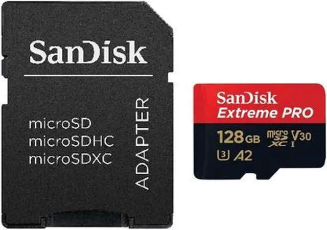 Alt view image 14 of 18 - SanDisk SDSQXCY-128G-GN6MA DCM 128GB 8p MSDXC r170MB/s w90MB/s Class 10 UHS-I U3 A2 V30 SanDisk Extreme Pro Micro Secure Digital Extended Capacity Card w/ Adapter