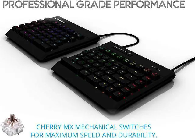 Alt view image 16 of 20 - KINESIS Gaming Freestyle Edge RGB Split Mechanical Keyboard (MX Brown)