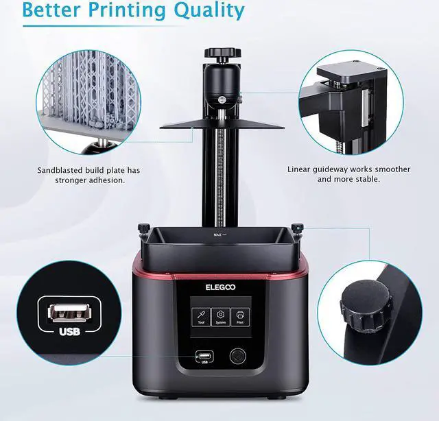Alt view image 5 of 6 - ELEGOO Mars 3 MSLA 3D Printer Machine UV Photocuring LCD Resin 3D Printers with 6.66 inch 4K Mono LCD and Upgraded COB UV Light Source Printing Size 143.36mm x 89.6mm x 175mm