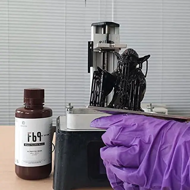 Alt view image 5 of 6 - Resione 3D Printer Resin, F69 Flexible Resin Rubber-Like 405Nm Uv-Curing Resin Tpu-Like Photopolymer Resin For Dlp Lcd Msla Printing Black 500G