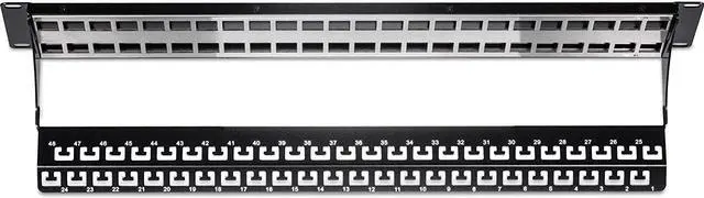 Alt view image 16 of 20 - TRENDnet 48-Port Blank Keystone Shielded 2U HD Patch Panel, TC-KP48S, 2U 19" Metal Rackmount Housing, Network Management Panel, Recommended with TC-K06C6A Cat6A Keystone Jacks (sold separately)