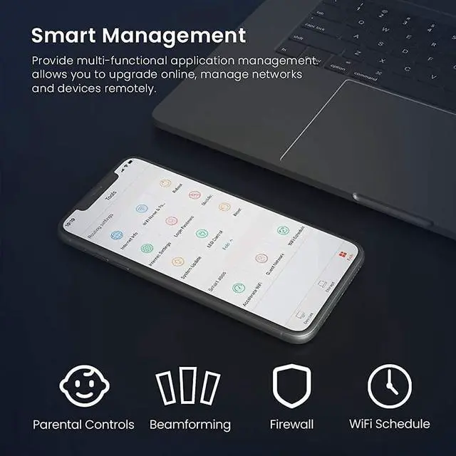 Alt view image 14 of 14 - TENDA TECHNOLOGY AC10U AC1200 DUAL-BAND GB WIFI ROUTER