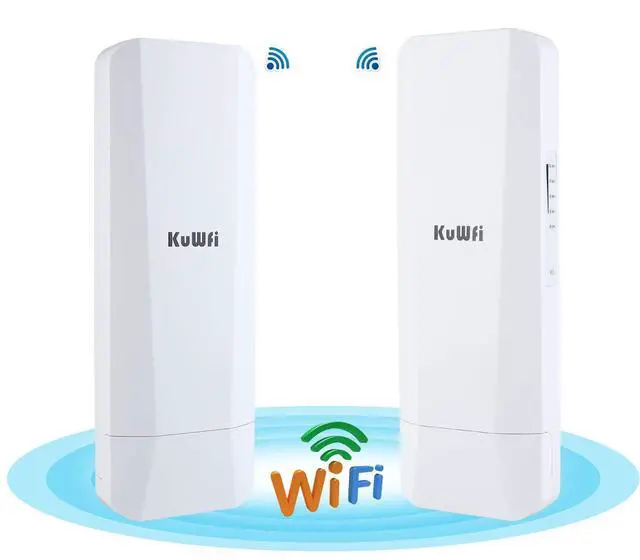 Alt view image 8 of 14 - Gigabit Wireless Bridge, KuWFi 900Mbps 5.8G Outdoor WiFi Bridge Point to Point 5KM Transmitter with14dBi High Gain Antenna and Gigabit RJ45 Port IP65 Waterproof 2-Pack
