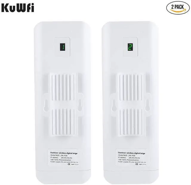 Alt view image 9 of 14 - Gigabit Wireless Bridge, KuWFi 900Mbps 5.8G Outdoor WiFi Bridge Point to Point 5KM Transmitter with14dBi High Gain Antenna and Gigabit RJ45 Port IP65 Waterproof 2-Pack