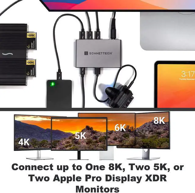 Alt view image 3 of 13 - Sonnet Echo 5 Thunderbolt 4 Hub
