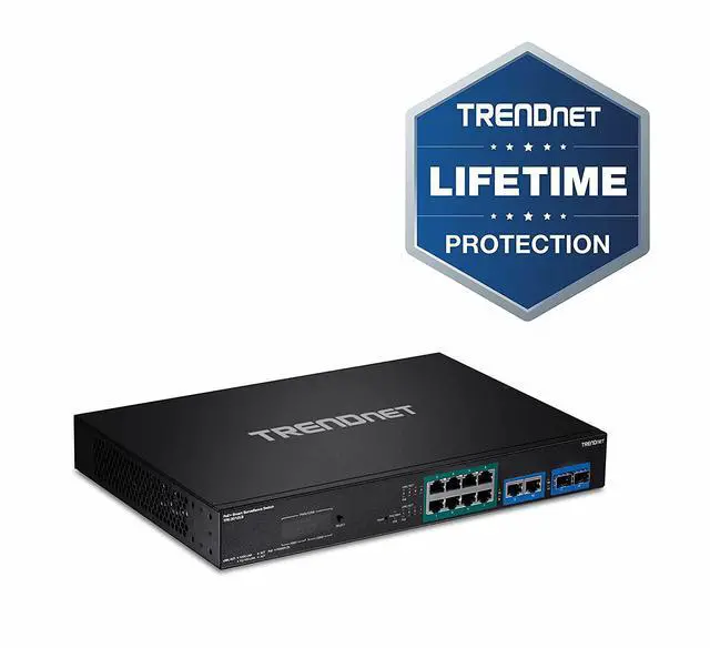 Alt view image 5 of 11 - TRENDnet 12-Port Gigabit PoE+ Smart Surveillance Switch with 8 x Gigabit PoE+ Ports; TPE-3012LS; 2 x Gigabit Ports; 2 x SFP Slots; 110W PoE Budget; Long Range PoE+; VLAN; QoS; LACP; ONVIF