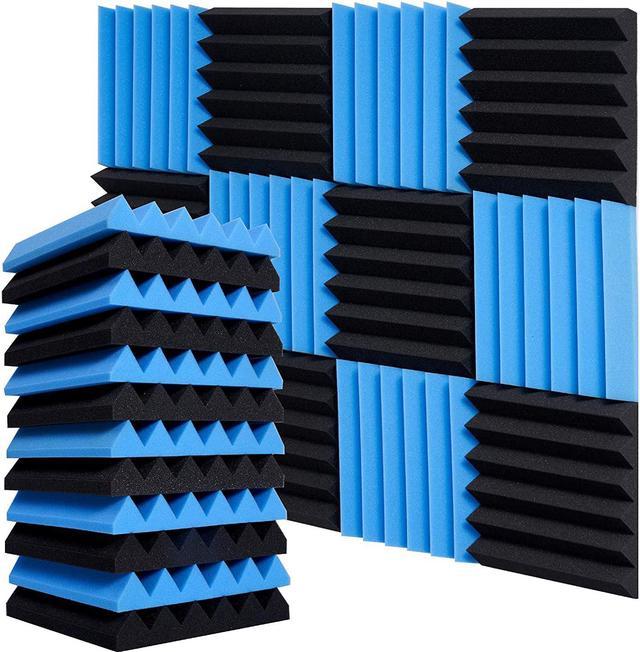 12-Pack Sound Proof Foam Panels,2X12X12Ultra-Thick Acoustic Foam,High-Density  Acoustic Panels,Fireproof Soundproof Wall Panels,Sound Proofing Padding For  Wallblack&Blue 