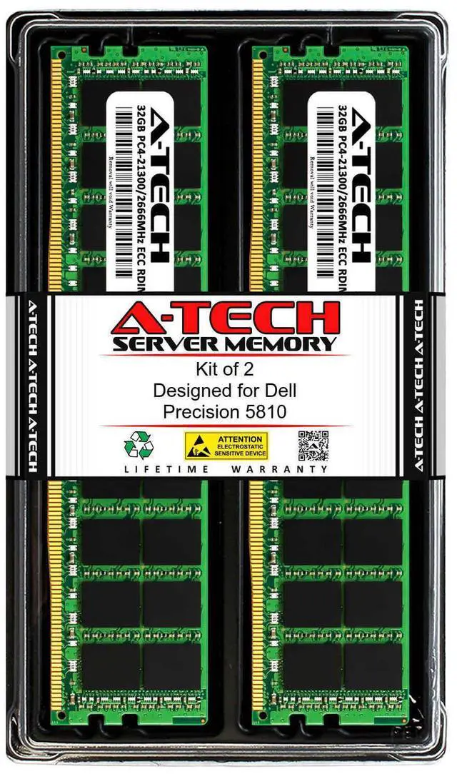 Alt view image 2 of 2 - 64GB 2x 32GB PC4-2666 RDIMM Dell Precision 7810 5820 7820 7920 5810 Memory RAM