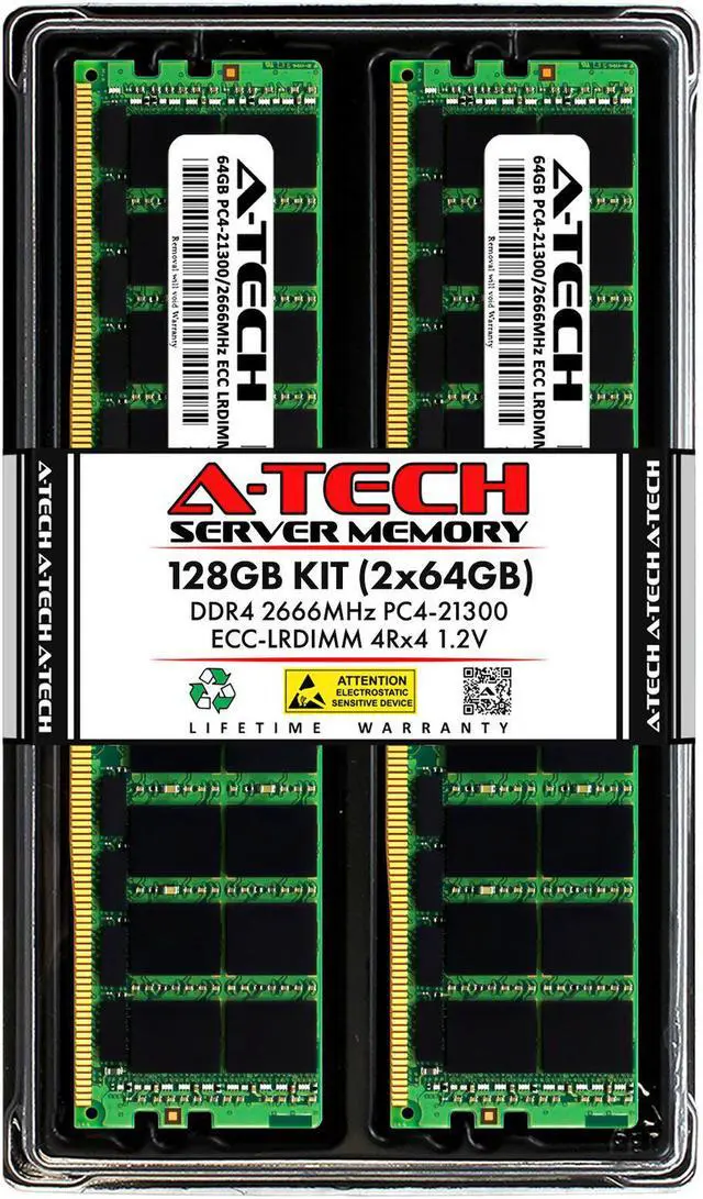 Main image of 128GB 2x 64GB PC4-2666 LRDIMM Dell PowerEdge FC830 R940 R740 R750 Memory RAM
