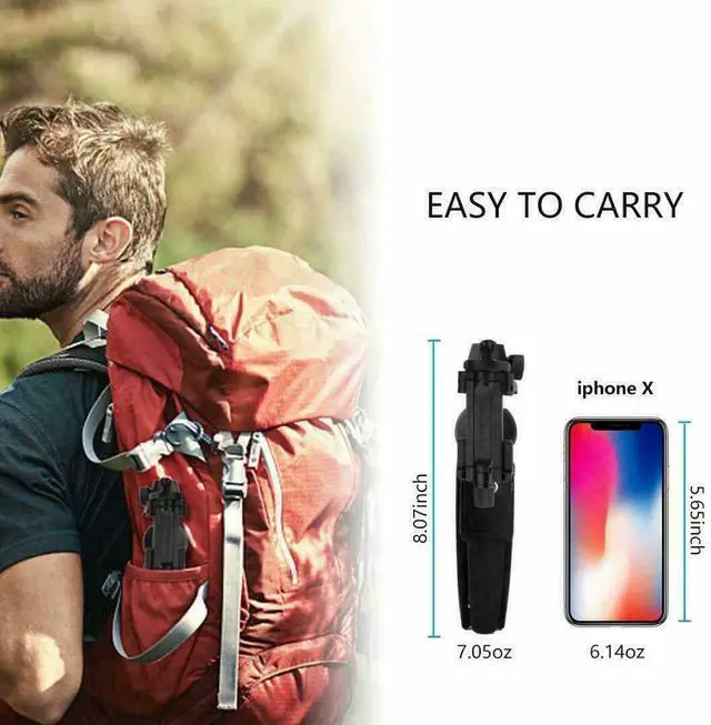 Alt view image 3 of 7 - Selfie Stick Tripod 40" Bluetooth Remote Portable for iPhone and Android Phones
