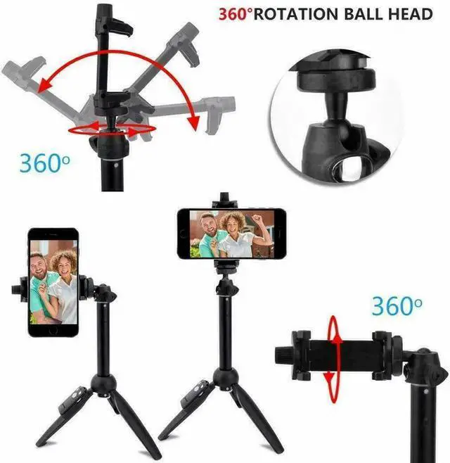 Alt view image 5 of 7 - Selfie Stick Tripod 40" Bluetooth Remote Portable for iPhone and Android Phones