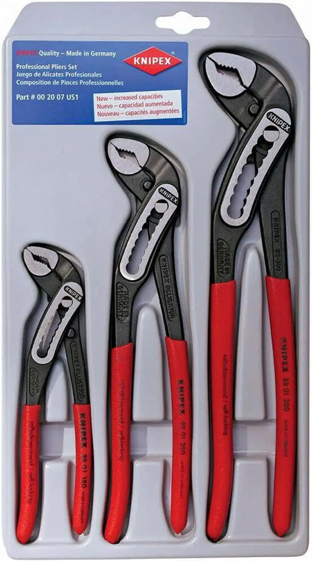 Alt view image 5 of 11 - KNIPEX 00 20 07 US1 3 Piece Alligator Pliers Set