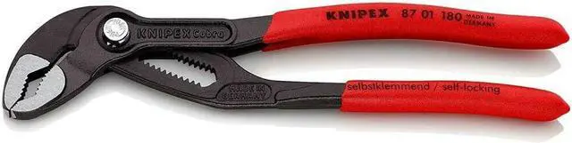Alt view image 5 of 11 - KNIPEX 87 01 180 SBA 7 1/4 in V-Jaw Water Pump Plier Serrated, Plastic Grip