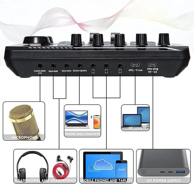Alt view image 5 of 7 - Podcast Equipment Bundle, Bm-800 Mic Kit With Live Sound Card, Condenser Pc Gaming Mic With Tripod Stand And Professional Audio Mixer, Prefect For Streaming/Podcasting/Gaming