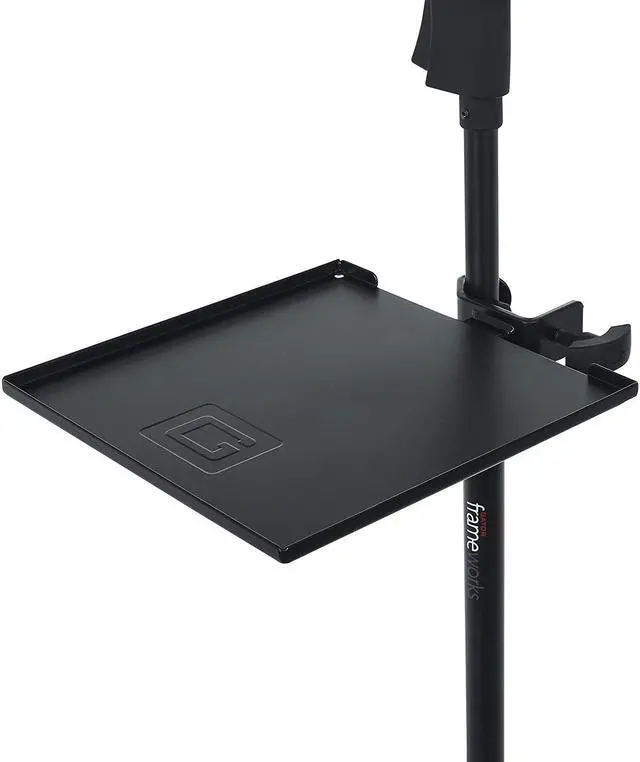 Main image of Cases Microphone Stand Clamp-On Utility Shelf 9" X 9" Surface Area With 10 Pound Weight Capacity, (Gfw-Shelf0909)