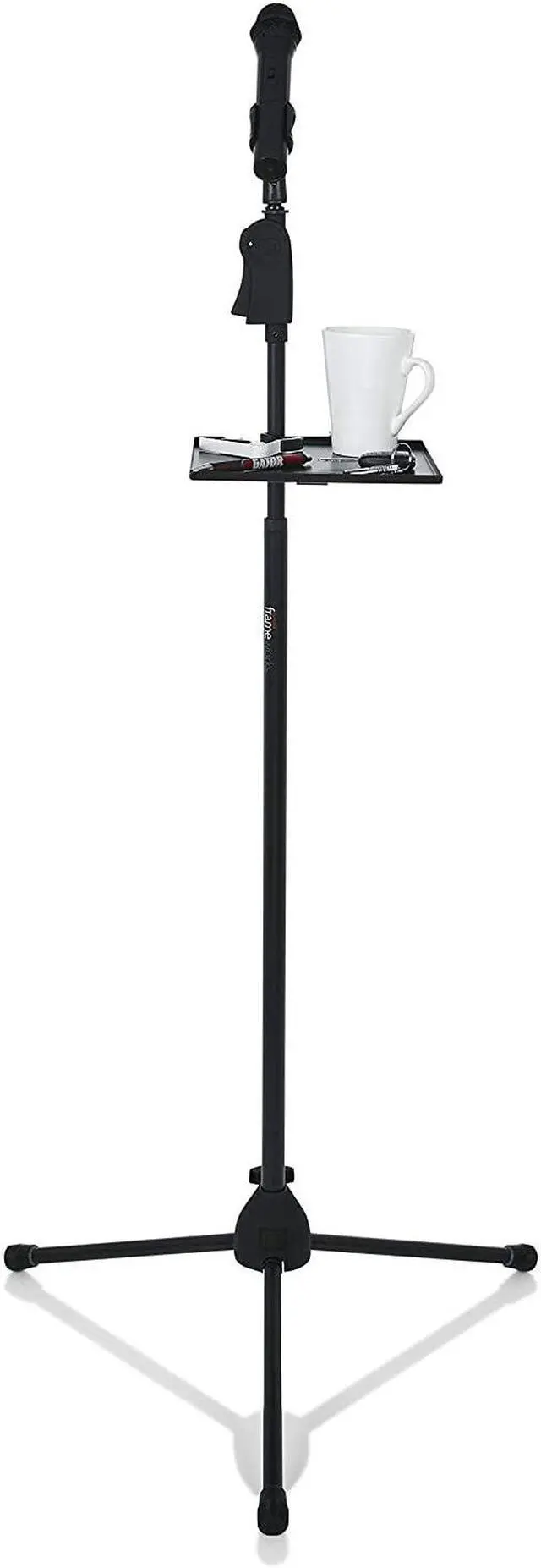 Alt view image 7 of 7 - Cases Microphone Stand Clamp-On Utility Shelf 9" X 9" Surface Area With 10 Pound Weight Capacity, (Gfw-Shelf0909)