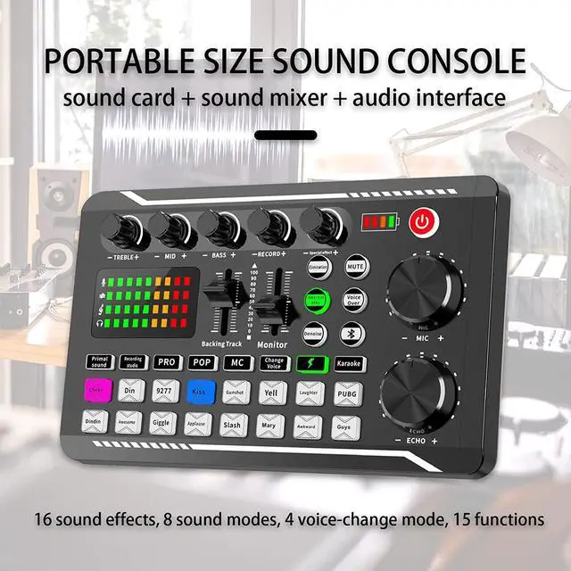 Alt view image 5 of 7 - Podcast Equipment Bundle, Audio Interface With Dj Mixer And Sound Mixer, Portable All-In-One Podcast Production Studio With Condenser Microphone For Guitar, Live Streaming, Pc, Recording And Gaming