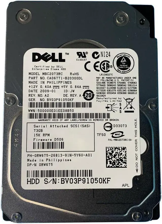Alt view image 3 of 7 - Dell-IMSourcing RW675 73 GB Hard Drive - 2.5" Internal - SAS (3Gb/s SAS)