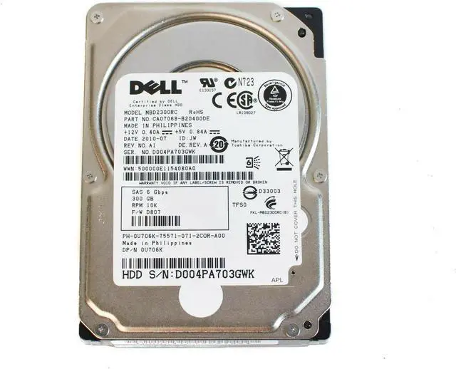 Alt view image 2 of 11 - Dell-IMSourcing U706K DS 300 GB Hard Drive - 2.5" Internal - SAS (6Gb/s SAS)