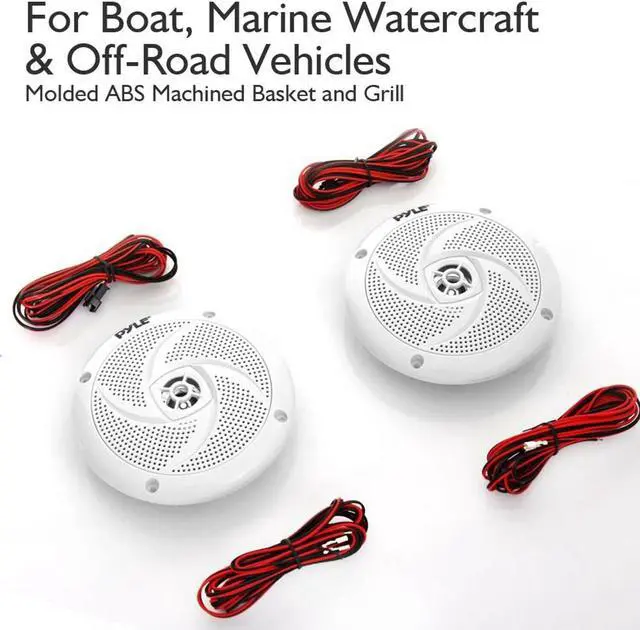 Alt view image 10 of 18 - Pyle PLMRS53WL 5.25 in. Waterproof Rated Marine Speakers with LED lights, White - 180 Watt