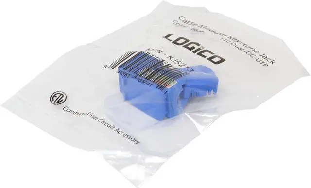 Alt view image 8 of 10 - Keystone Jack CAT5E Blue Network Ethernet 110 Punchdown 8P8C RJ45 (50/Pack)