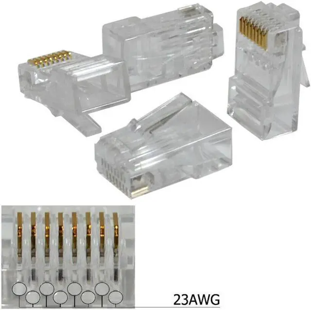Alt view image 4 of 6 - Ethernet Gold Plated Network Connector RJ45 8P8C CAT6 Modular Plug (10/pack)