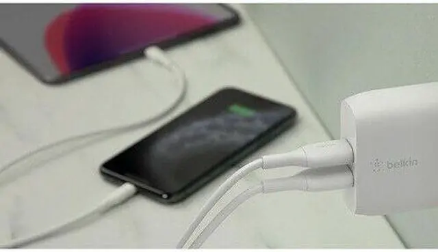 Alt view image 10 of 12 - BELKIN WCB002dqWH White BOOST CHARGE Dual USB-A Wall Charger 24W