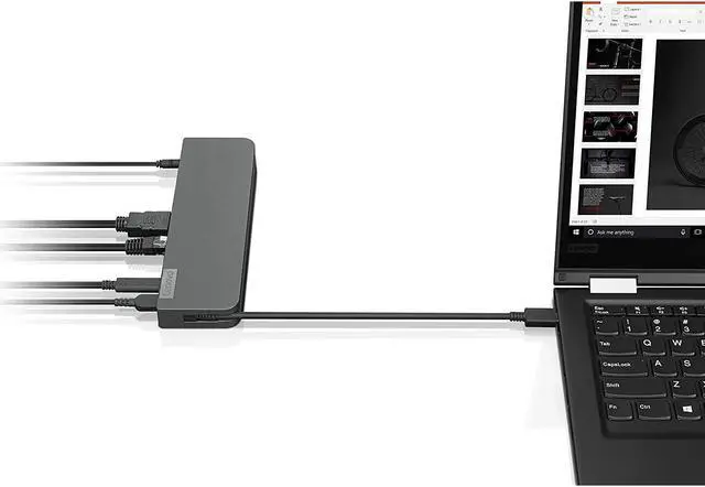 Alt view image 4 of 11 - Lenovo USB-C Mini Dock, 7-in-1 Portable Dock with HDMI, VGA, USB-C, USB 3.1, USB 2, 3.5mm Audio, Ethernet, 45W Charging, Compatible with Lenovo, Apple & USB-C Laptops, G0A70065US