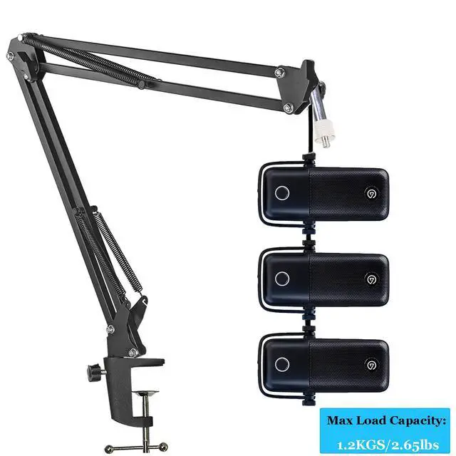 Alt view image 3 of 6 - For Elgato Mic Boom Arm, Elgato Wave 3 Microphone Desk Stand, Adjustable Table Elgato Low Profile Mic Arm Compatible With Elgato Series Microphone.