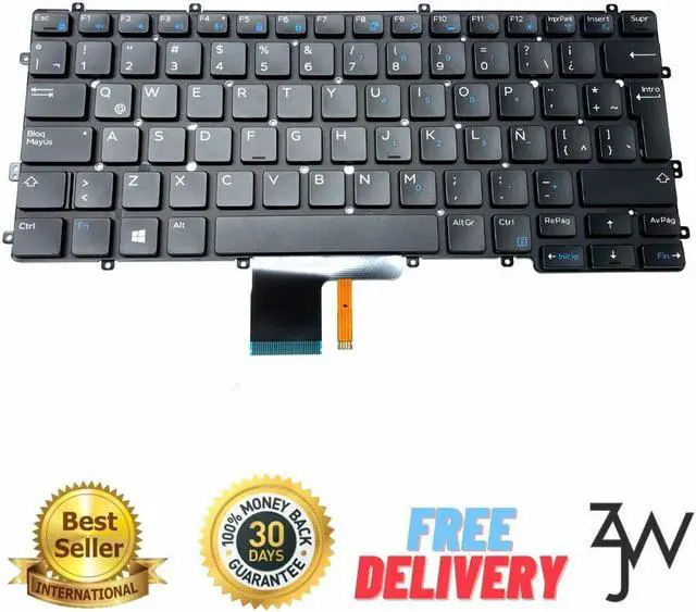 Alt view image 4 of 9 - New SPANISH Dell OEM Latitude 13 7370 Laptop Keyboard  Backlight PP08M