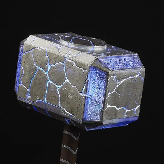 Alt view image 3 of 7 - Marvel Legends Mighty Thor Mjolnir Premium Electronic Roleplay Hammer with Lights and Sound FX, Mighty Thor Love and Thunder Roleplay Item