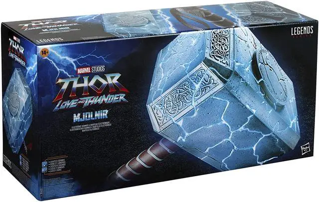 Alt view image 2 of 7 - Marvel Legends Mighty Thor Mjolnir Premium Electronic Roleplay Hammer with Lights and Sound FX, Mighty Thor Love and Thunder Roleplay Item