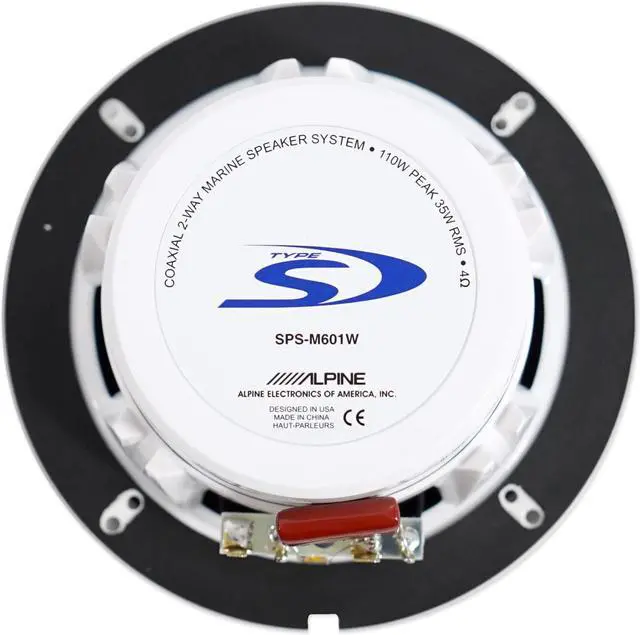 Alt view image 10 of 13 - Alpine SPS-M601W 6.5” Coaxial 2-Way Marine Speaker – White