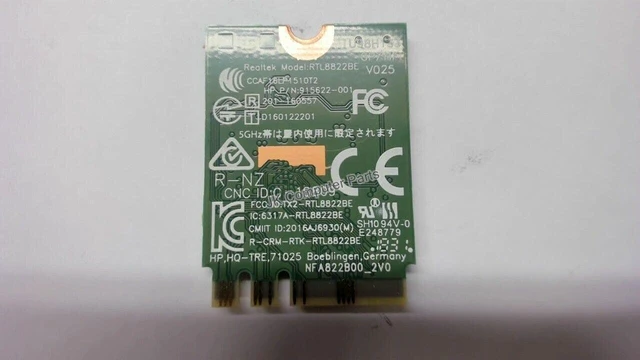 Alt view image 3 of 3 - HP RTL8822BE 802.11ac BT4.0 PCI-e WiFi WLAN Adapter Card 91562-001 915623-001