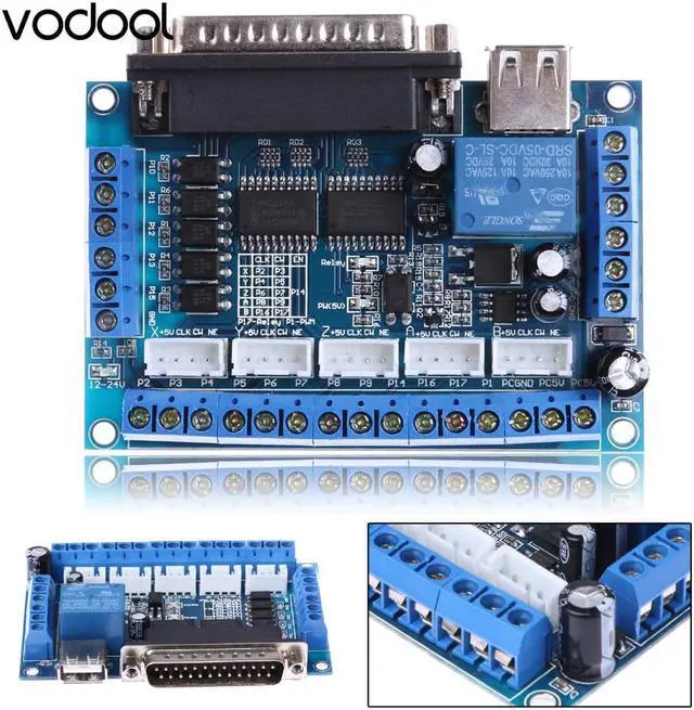 Alt view image 4 of 5 - Parts For Mach3 CNC Stepping Motor Driver Interface Adapter Breakout Board With USB Cable For WIN XP System Only