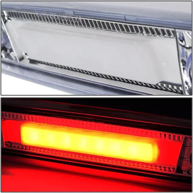 Alt view image 3 of 5 - DNA Motoring 3BL-JCOM06-3D-LED-CH For 2006 to 2010 Jeep Commander 3D LED Bar 3rd Third Tail Brake Light Rear Center Stop Lamp Chrome Housing 07 08 09