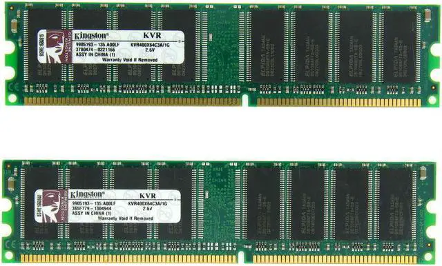 Main image of KINGSTON KVR400X64C3AK2/2G / KVR400X64C3A/1G 2GB 2 x 1GB PC3200 400MHz 184 PIN