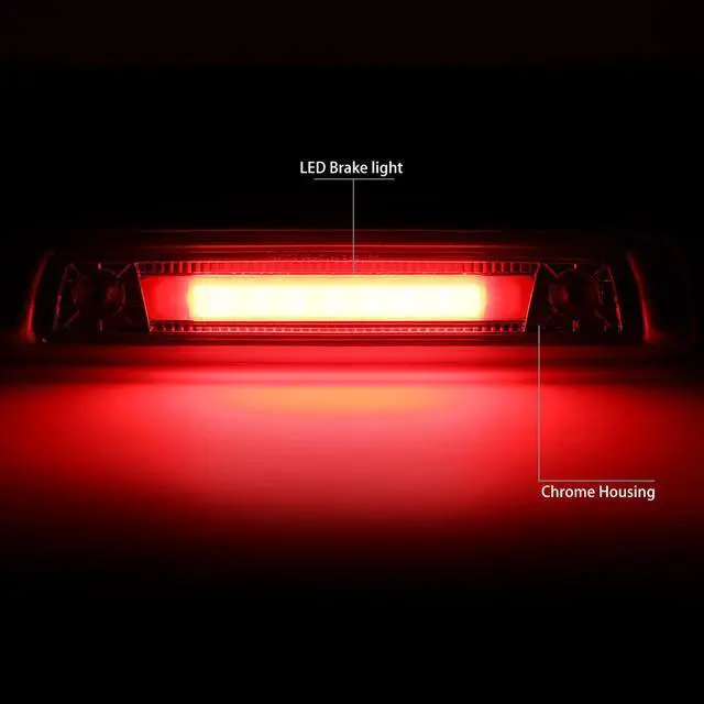 Alt view image 2 of 5 - DNA Motoring 3BL-JCOM06-3D-LED-CH For 2006 to 2010 Jeep Commander 3D LED Bar 3rd Third Tail Brake Light Rear Center Stop Lamp Chrome Housing 07 08 09