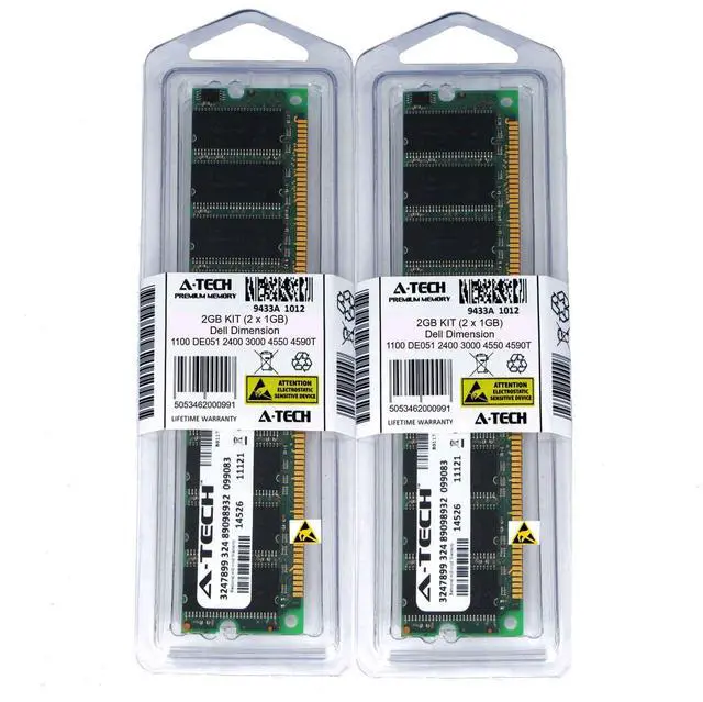 Main image of 2GB Kit (2 x 1GB) for DELL DIMENSION 1100 DE051 2400 3000 4550 4590T Memory RAM